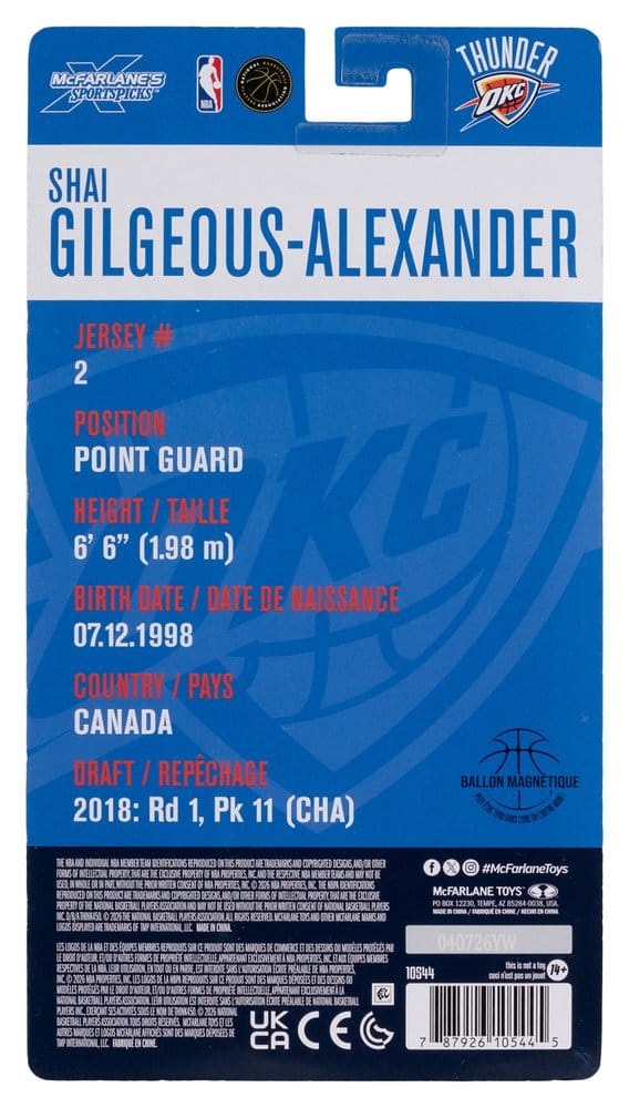 NBA SportsPicks Action Figure Shai Gilgeous-Alexander (Oklahoma City Thunder) 16 cm - Damaged packaging