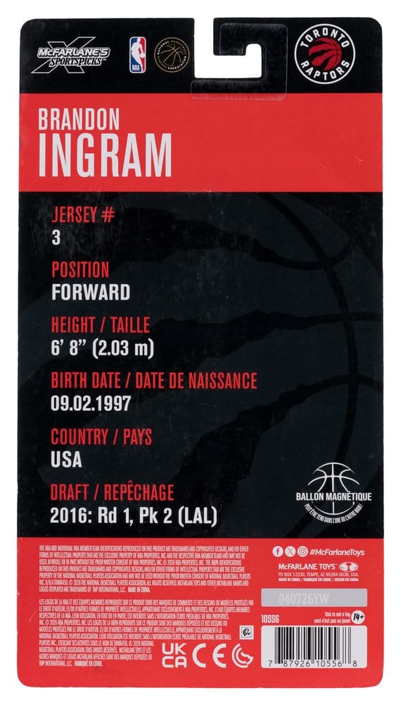 NBA SportsPicks Action Figure Brandon Ingram (Toronto Raptors) 16 cm - Damaged packaging