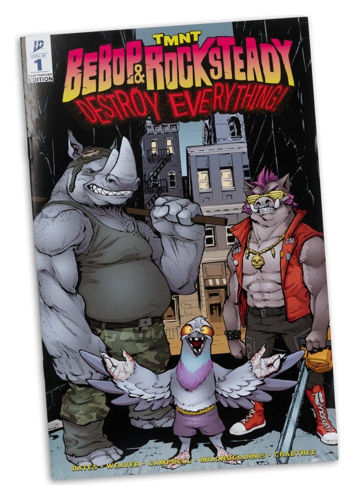 Teenage Mutant Ninja Turtles Page Punchers Action Figure Rocksteady 17 cm