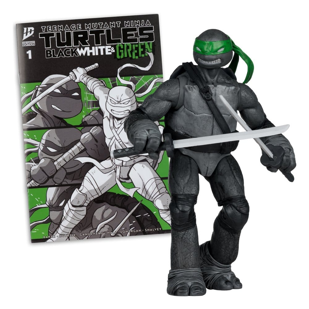 Teenage Mutant Ninja Turtles Page Punchers Action Figure Leonardo (Black White & Green) (Red Platinum Edition) 13 cm