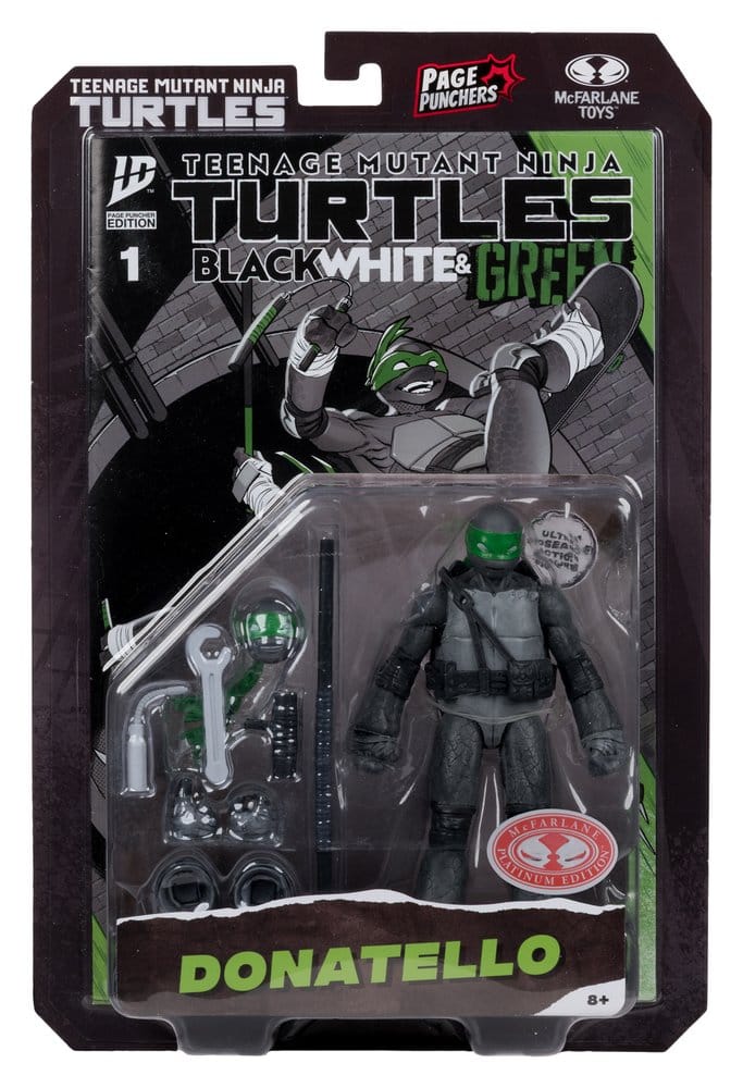 Teenage Mutant Ninja Turtles Page Punchers Action Figure Donatello (Black White & Green ) (Red Platinum Edition) 13 cm