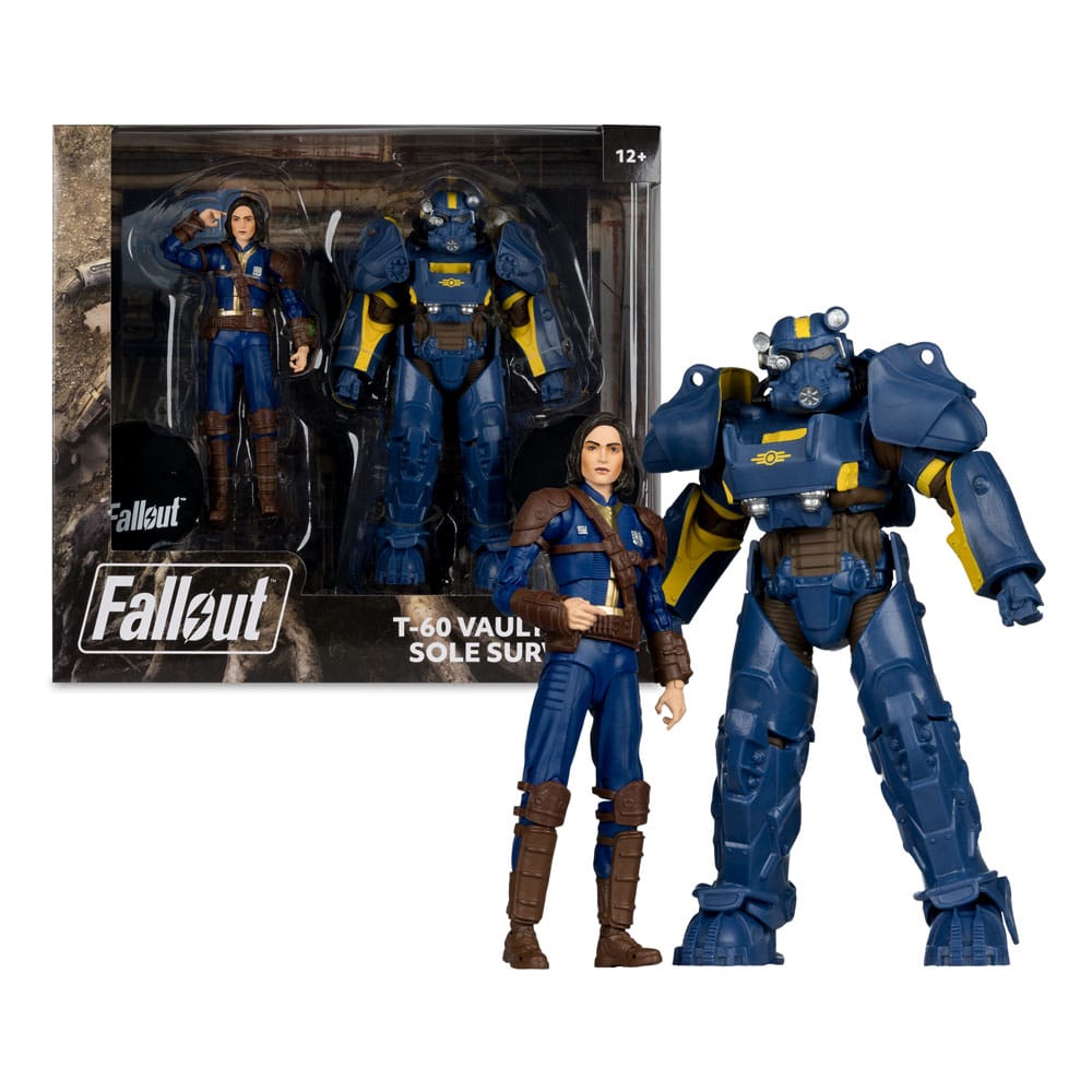 Fallout 4 Statue 2-Pack T-60 Vault Tec &amp; Sole Survivor 18 cm