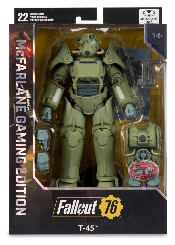 Fallout 76 Gaming Edition Action Figure T-45 Military Armor (Red Platinum Edition) 20 cm - Damaged packaging