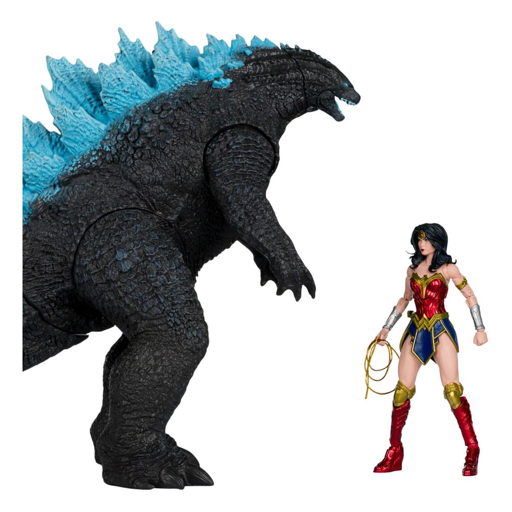 DC Justice League Monsterverse DC Multiverse Action Figures 2-Pack Wonder Woman Vs. Atomic Blast Godzilla 18 cm  - Damaged packaging