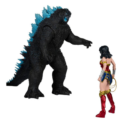 DC Justice League Monsterverse DC Multiverse Action Figures 2-Pack Wonder Woman Vs. Atomic Blast Godzilla 18 cm  - Damaged packaging