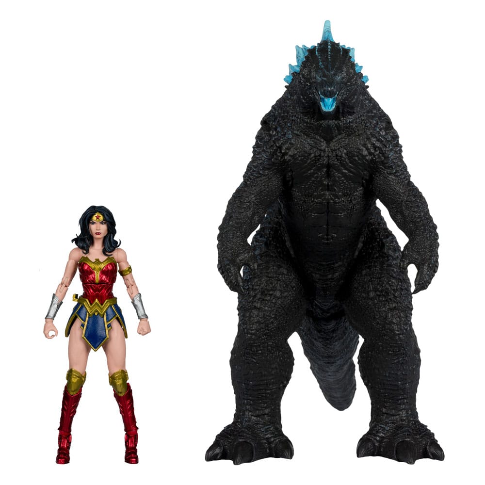 DC Justice League Monsterverse DC Multiverse Action Figures 2-Pack Wonder Woman Vs. Atomic Blast Godzilla 18 cm  - Damaged packaging
