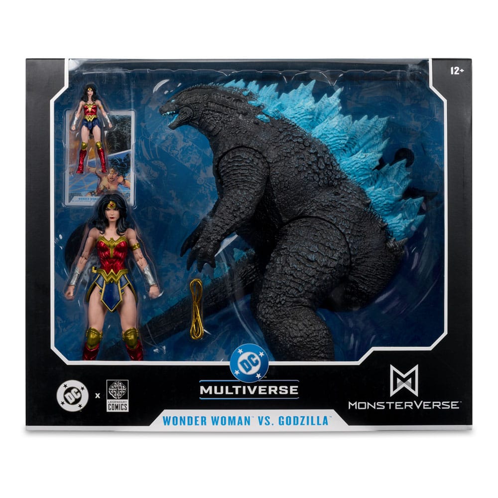 DC Justice League Monsterverse DC Multiverse Action Figures 2-Pack Wonder Woman Vs. Atomic Blast Godzilla 18 cm  - Damaged packaging