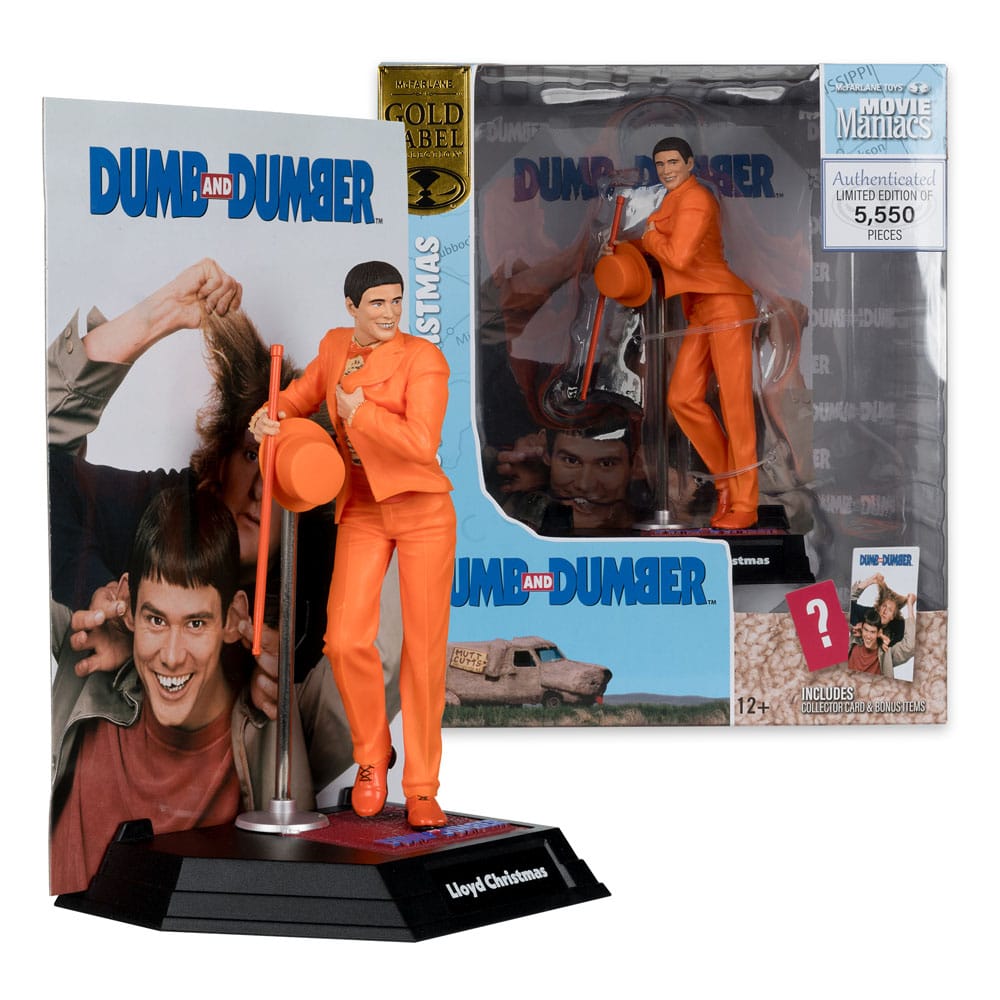 Scemo + Scemo (Dumb and Dumber) Movie Maniacs PVC Statue Lloyd Christmas (Gold Label) 15 cm