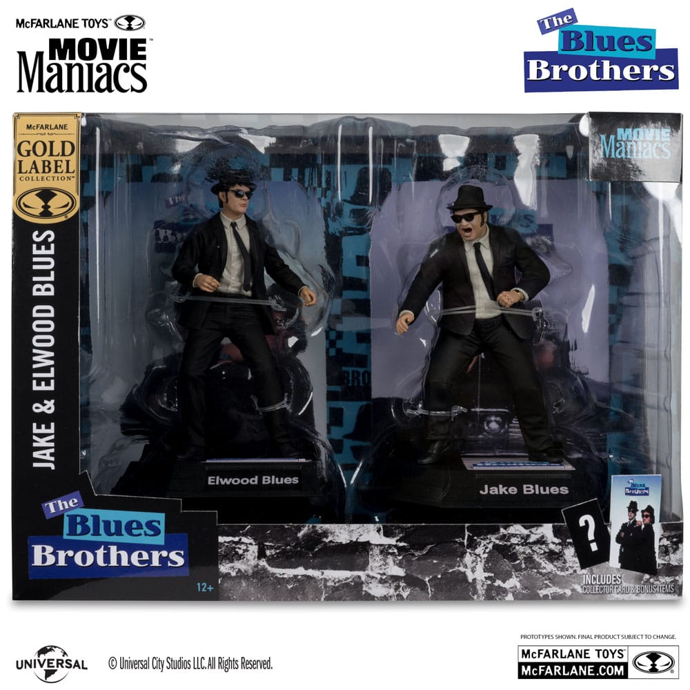 The Blues Brothers Movie Maniacs PVC Statue 2-Pack Jake & Elwood Blues (Gold Label) 15 cm - Damaged packaging