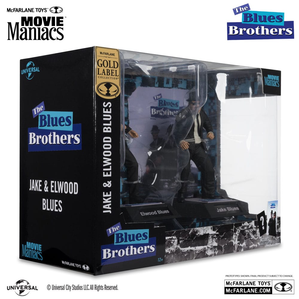 The Blues Brothers Movie Maniacs PVC Statue 2-Pack Jake & Elwood Blues (Gold Label) 15 cm - Severely damaged packaging