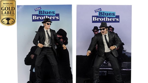 The Blues Brothers Movie Maniacs PVC Statue 2-Pack Jake & Elwood Blues (Gold Label) 15 cm