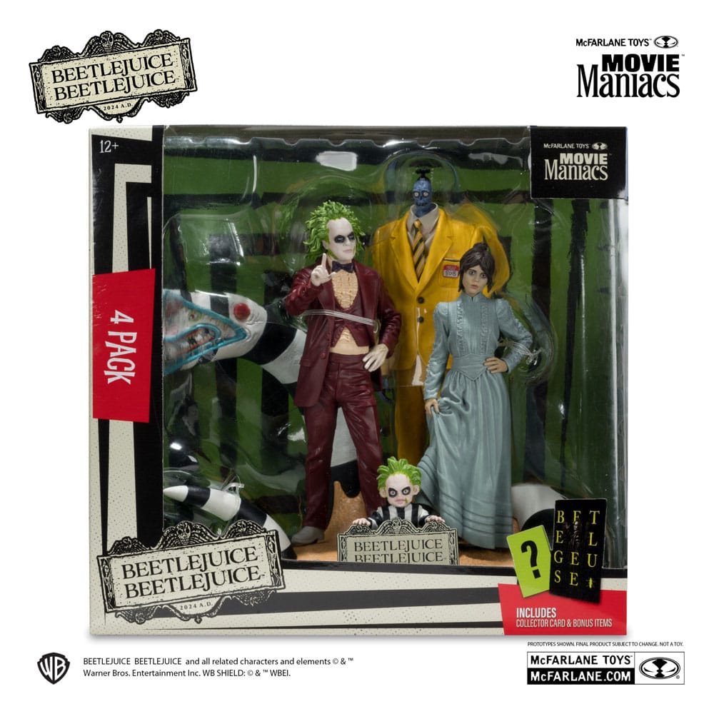Beetlejuice Beetlejuice Movie Maniacs PVC Statue 4-Pack 15 cm