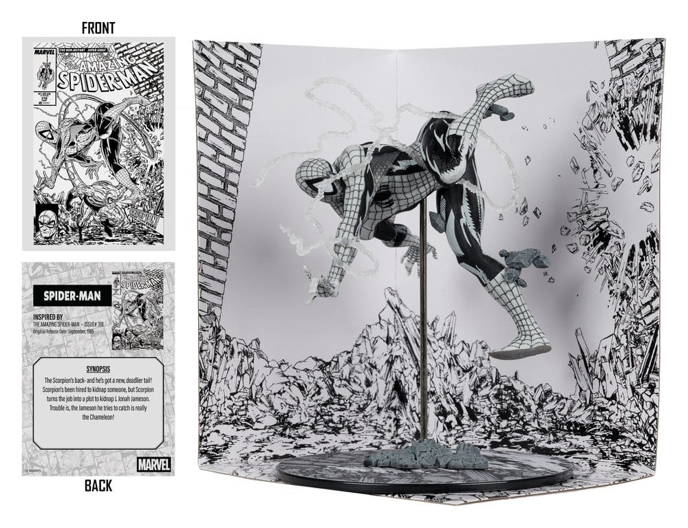 Marvel PVC Statue !/10 Spider-Man (Line Art) (The Amazing Spider-Man #318) (Gold Label) 17 cm - Damaged packaging