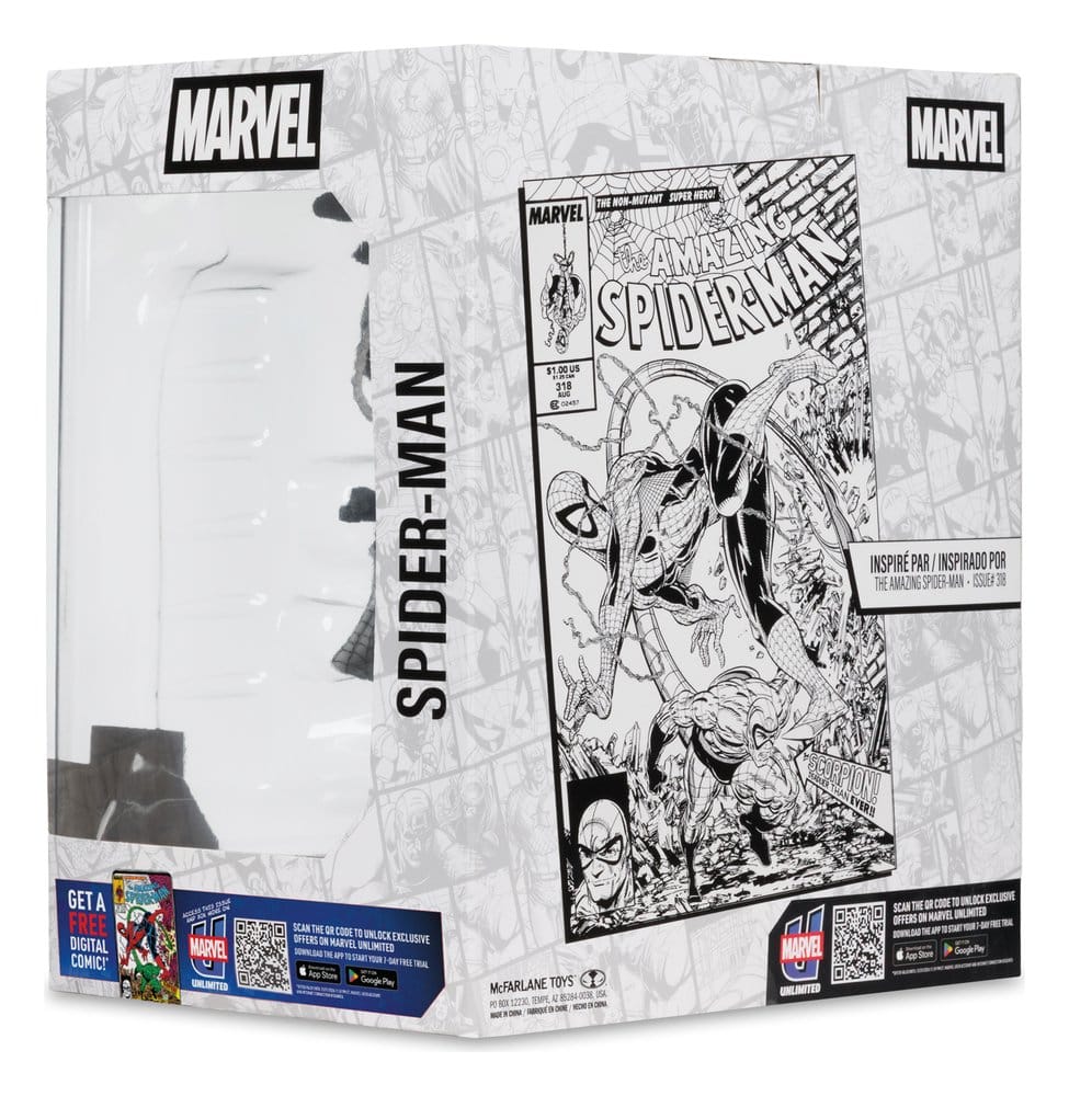 Marvel PVC Statue !/10 Spider-Man (Line Art) (The Amazing Spider-Man #318) (Gold Label) 17 cm - Damaged packaging