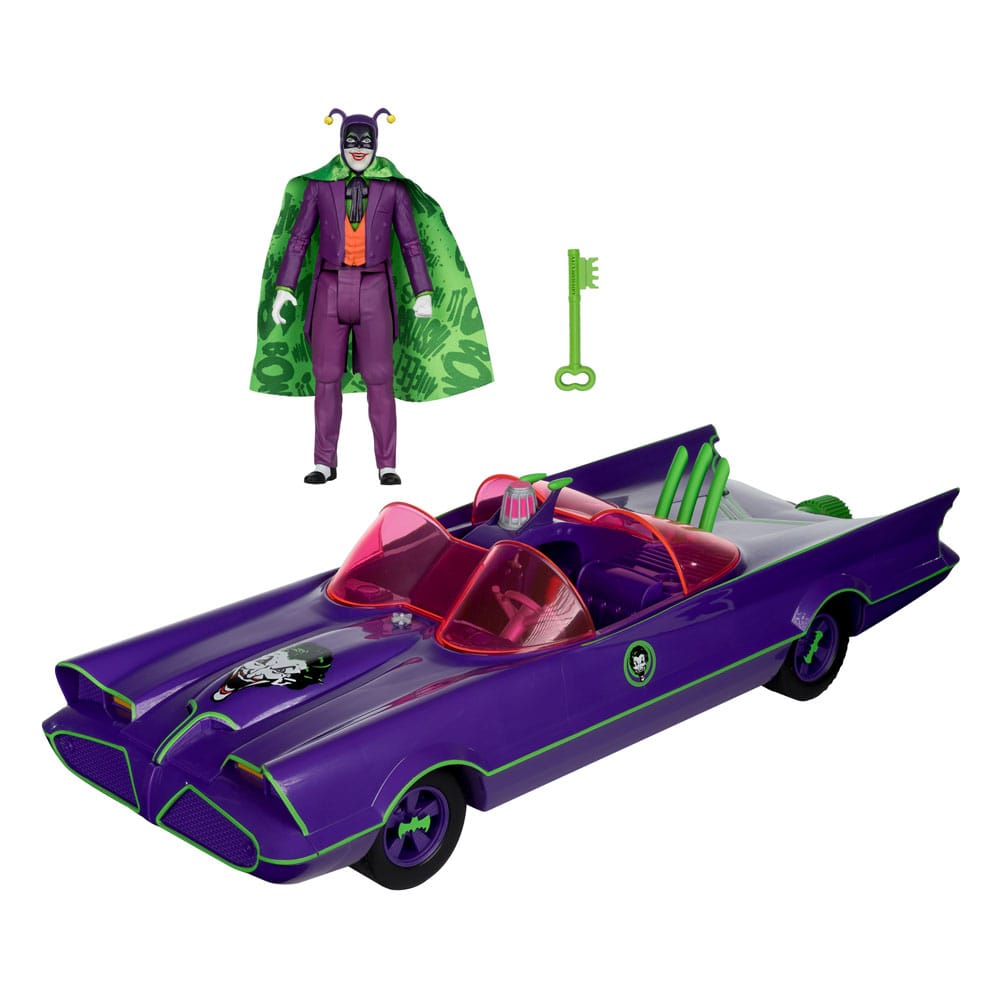 DC Retro Action Figure with vehicle Batman 66 Batmobil with Joker (Gold Label)