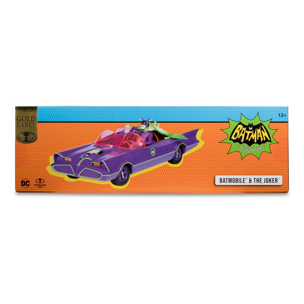 DC Retro Action Figure with vehicle Batman 66 Batmobil with Joker (Gold Label)