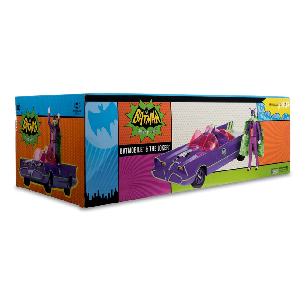 DC Retro Action Figure with vehicle Batman 66 Batmobil with Joker (Gold Label)