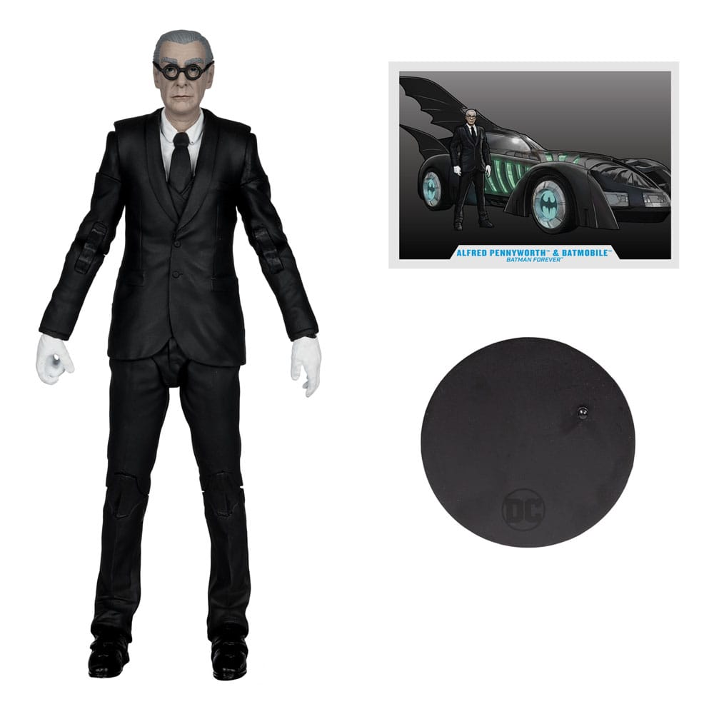 Batman Forever DC Multiverse Action Figure with Vehicle Alfred Pennyworth &amp; Batmobile (Gold Label) 79 cm