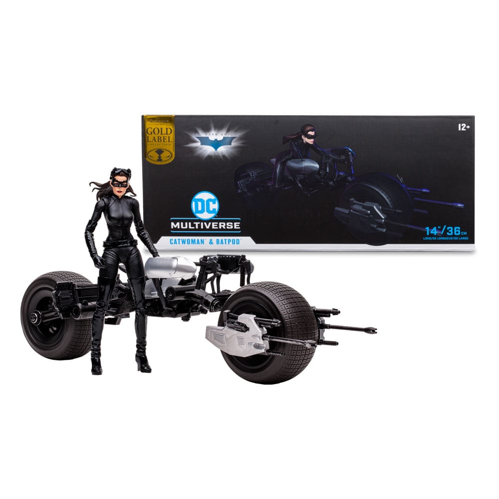 DC Multiverse Vehicle Batpod with Catwoman (The Dark Knight Rises)