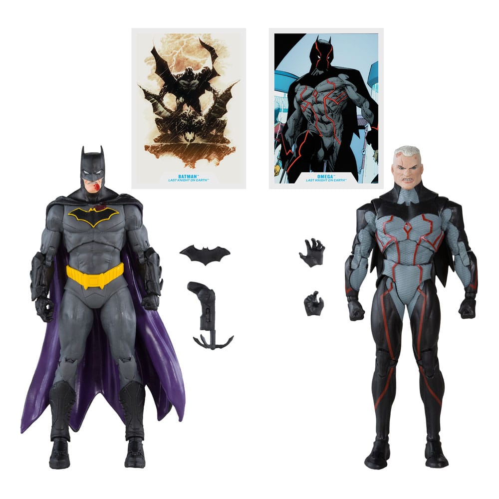 DC Collector Action Figures Pack of 2 Omega (Unmasked) &amp; Batman (Bloody)(Gold Label) 18 cm