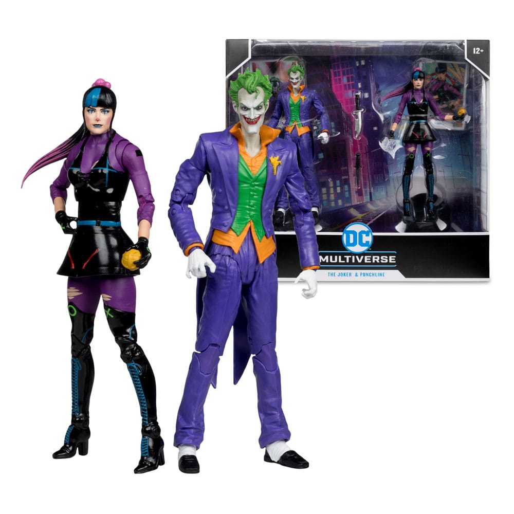 DC Multiverse Action Figures Pack of 2 The Joker &amp; Punchline 18 cm