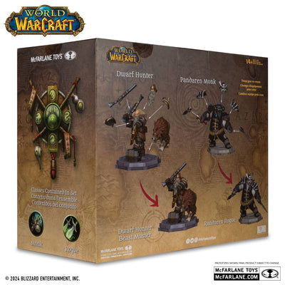 World of Warcraft PVC Statue 2-Pack 1/12 Dwarf Hunter: Beast Master &amp; Pandaren: Monk (Gold Label) 15 cm