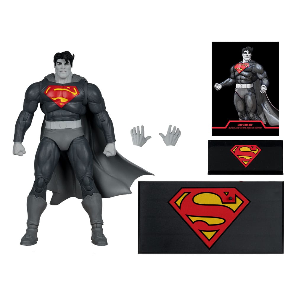 DC Multiverse Action Figure Superman (The Dark Knight Returns) (Black &amp; White Accent Edition) (Gold Label) 18 cm