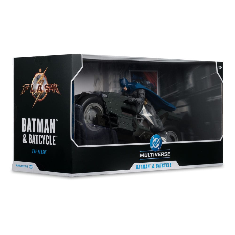 The Flash DC Multiverse Vehicle Batcycle with Batman   - Damaged packaging
