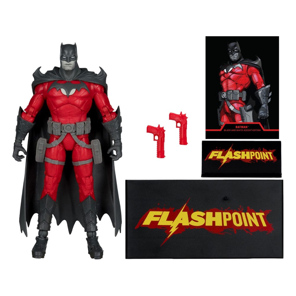 DC Multiverse Action Figure Batman (Flashpoint) (Black &amp; White Accent Edition) (Gold Label) 18 cm