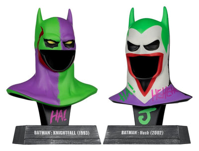Batman DC Direct Mini Replica 1/3  2-pack Batman Cowls Hush & Knightfall (Jokerized) (Gold Label) 18 cm - Severely damaged packaging