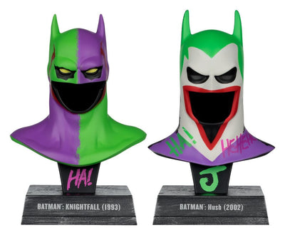 Batman DC Direct Mini Replica 1/3  2-pack Batman Cowls Hush & Knightfall (Jokerized) (Gold Label) 18 cm