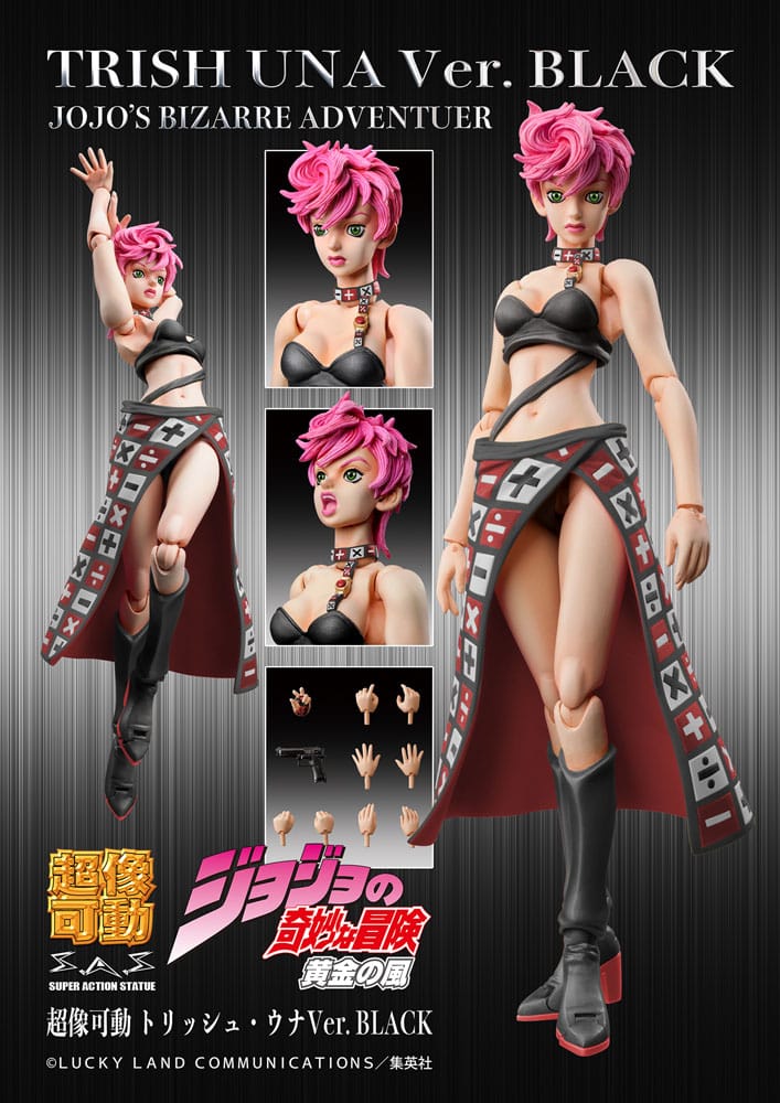 JoJo's Bizarre Adventure Part 5 Super Action Action Figure Chozokado Trish Una Black Ver. 15 cm
