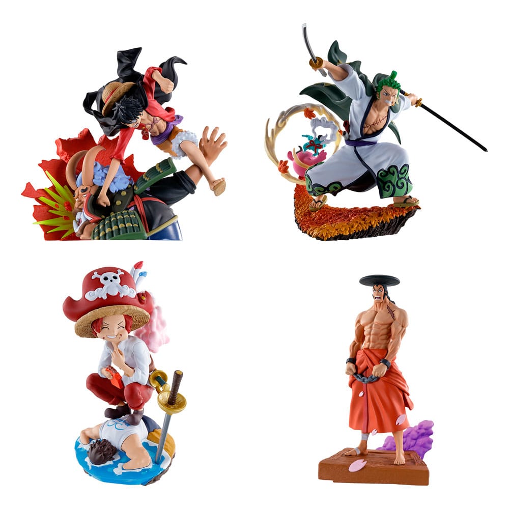 One Piece Petitrama PVC Mini Statue Logbox King Birth Wano Kuni Vol. 1 Set 9 cm