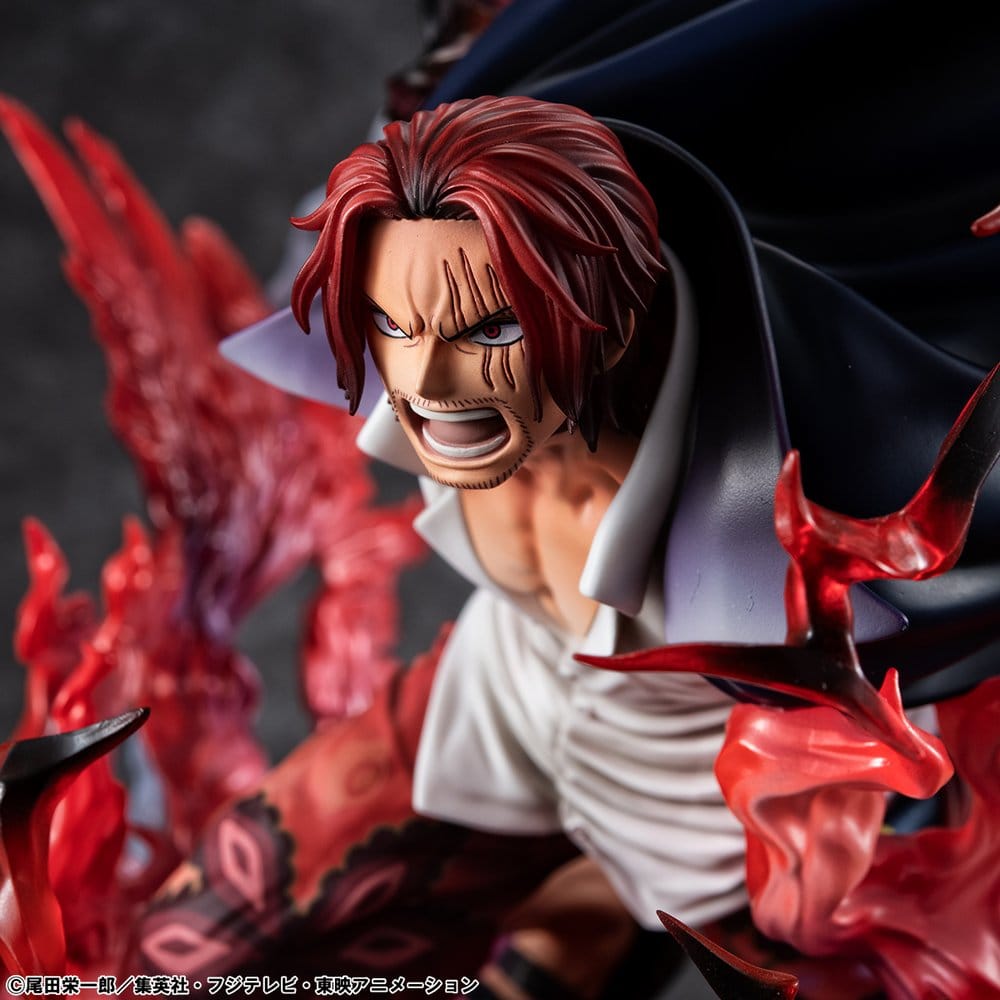 One Piece P.O.P SA-MAXIMUM PVC Statue Leader of Red Hair Pirates Red-Haired Shanks Kamusari 25 cm