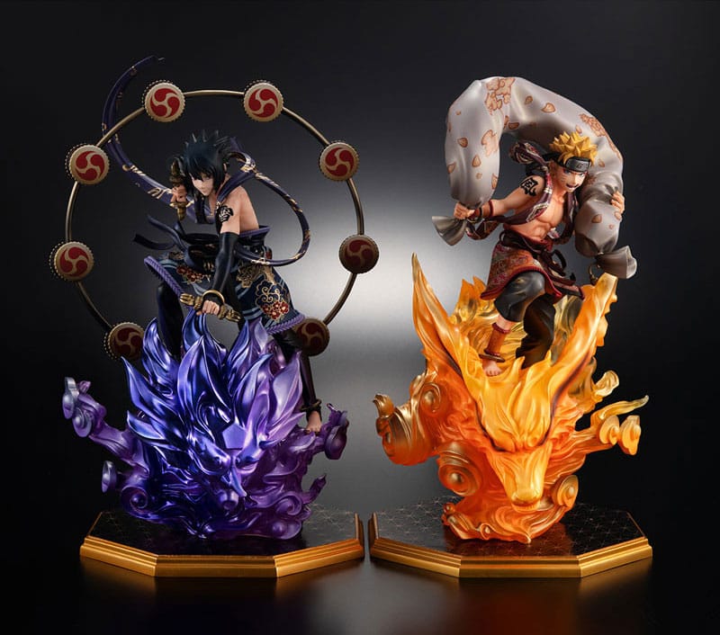 Naruto Shippuden Precious G.E.M. Series PVC Statues Naruto Uzumaki Wind God & Sasuke Uchiha Thunder God 28 cm