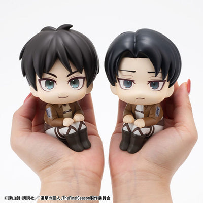 Attack on Titan Look Up PVC Statue Eren Jaeger &amp; Levi Set (with gift) 11 cm