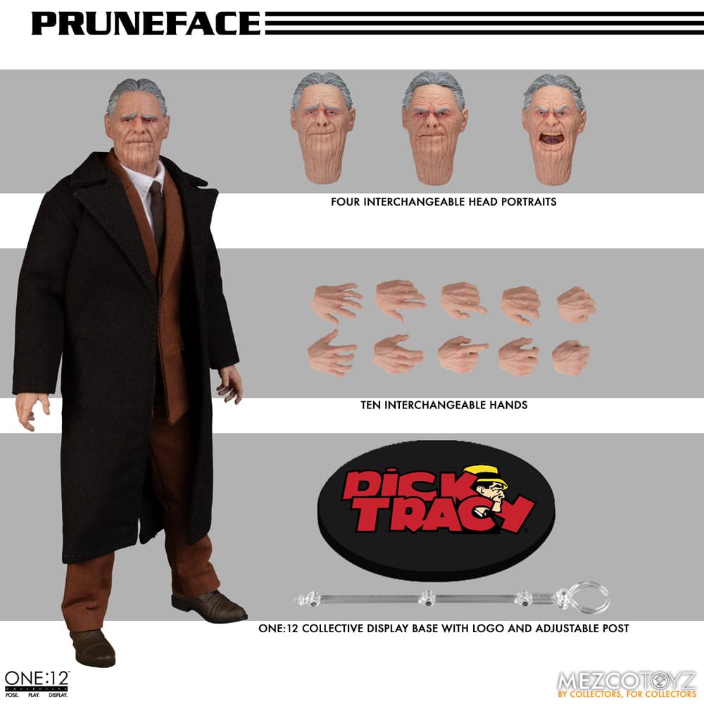 Dick Tracy Action Figure 1/12 Pruneface 17 cm