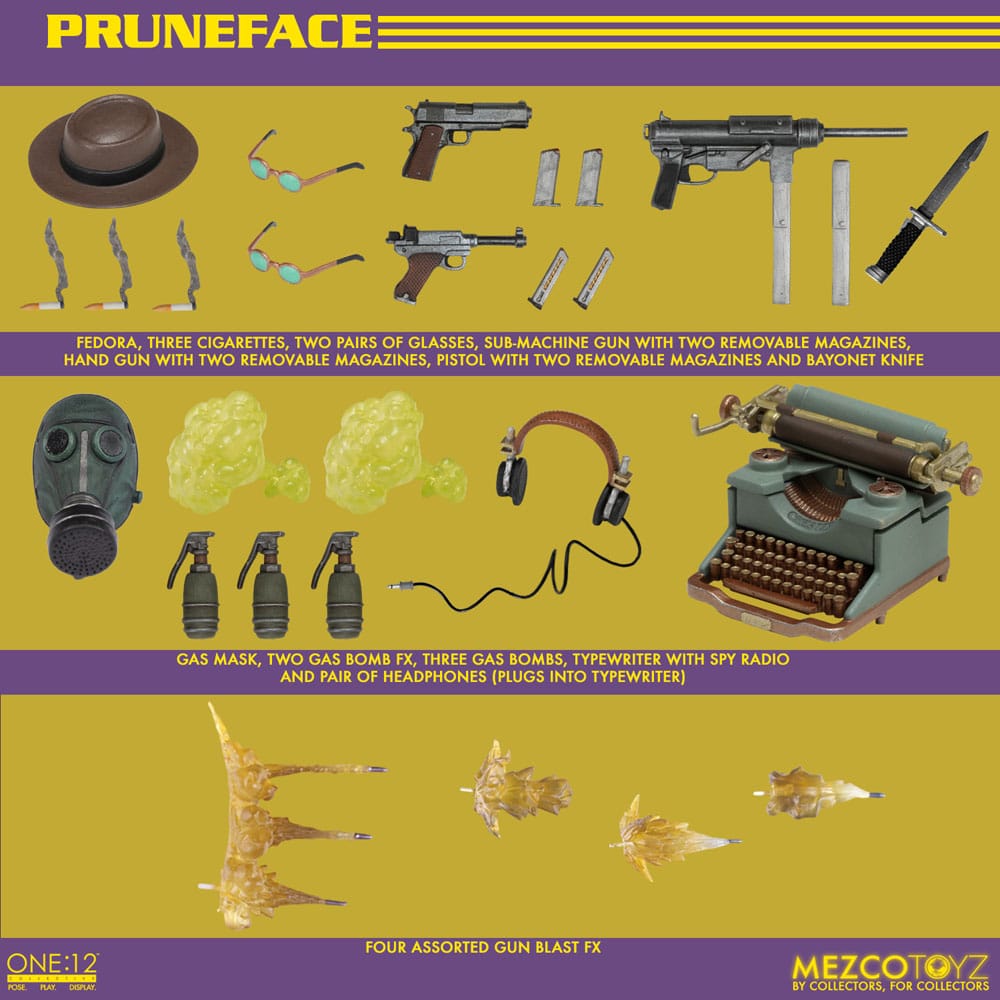 Dick Tracy Action Figure 1/12 Pruneface 17 cm