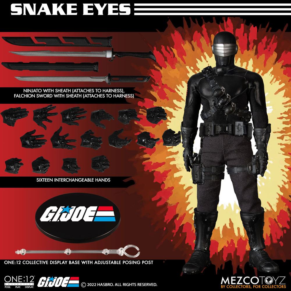 G.I. Joe Light-Up Action Figure 1/12 Snake Eyes Deluxe Edition 17 cm