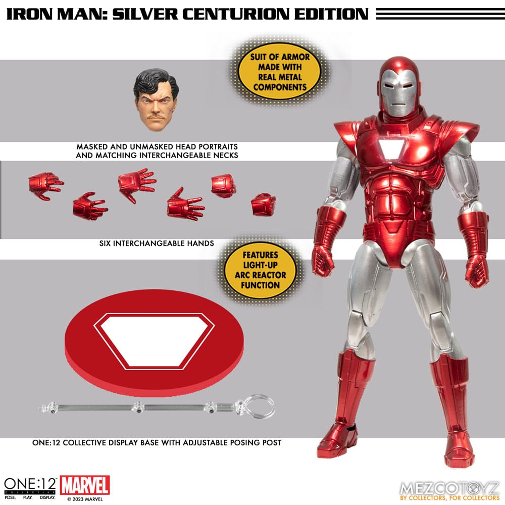 Marvel Action Figure 1/12 Iron Man (Silver Centurion Edition) 16 cm