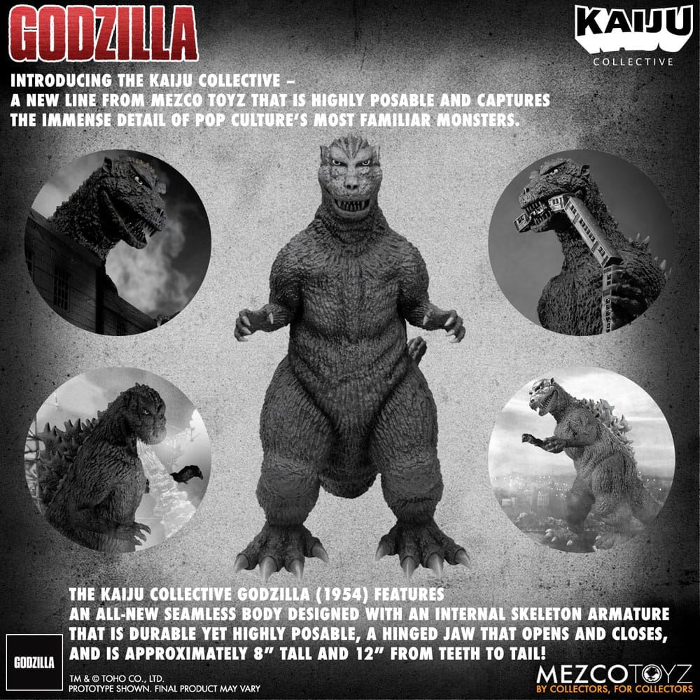 Godzilla (1954) Kaiju Collective Action Figure Godzilla - Black & White Edition 20 cm