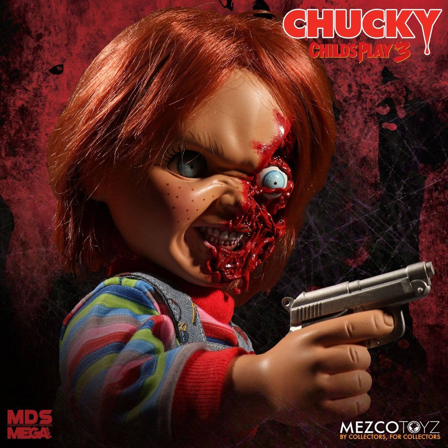 Child´s Play 3 Designer Series Talking Pizza Face Chucky 38 cm