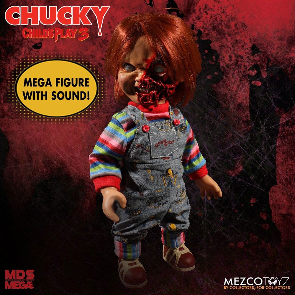 Child´s Play 3 Designer Series Talking Pizza Face Chucky 38 cm