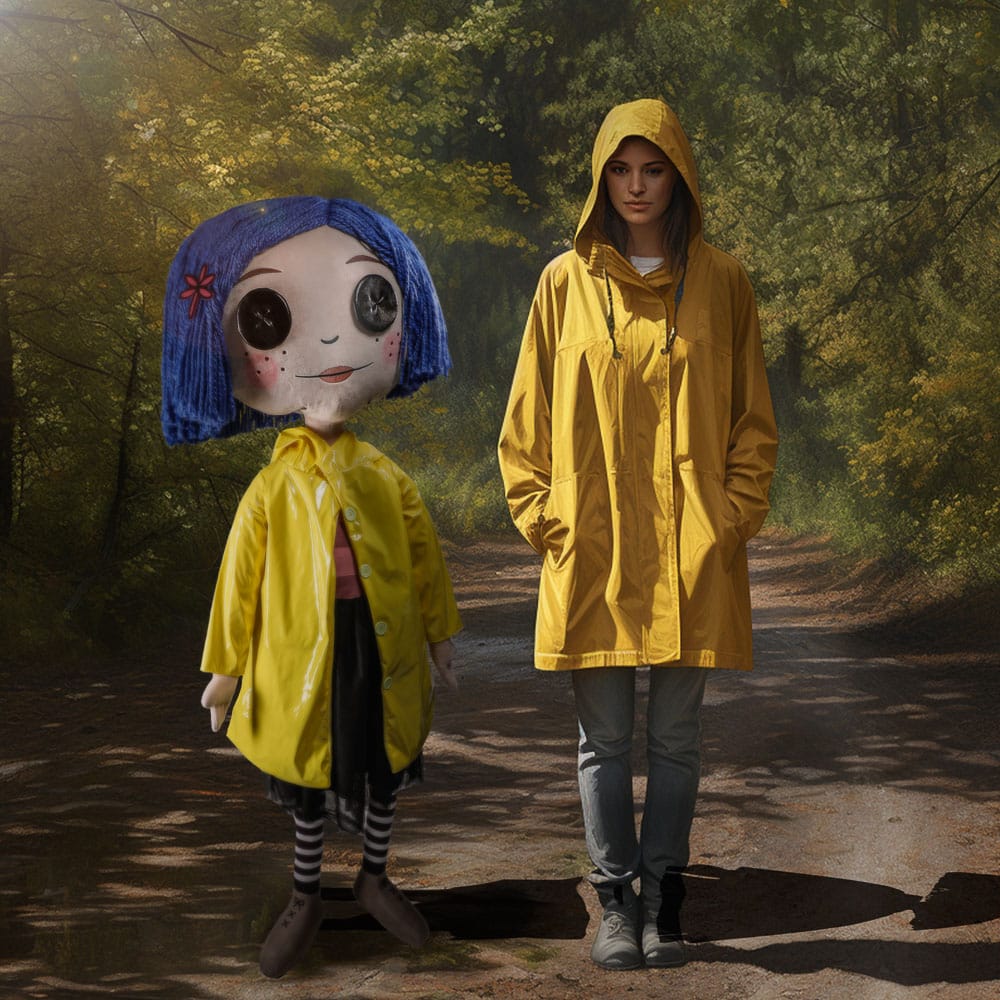 Coraline Life-Size Plush Figure Coraline with Button Eyes 152 cm