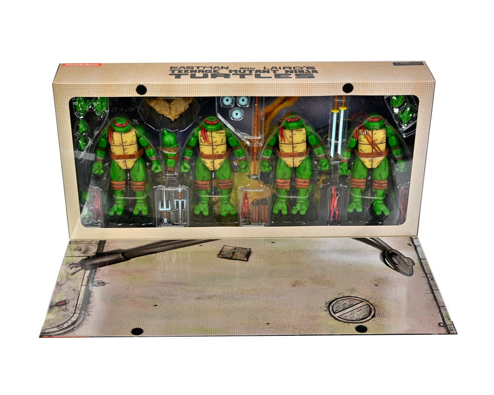 Teenage Mutant Ninja Turtles (Mirage Comics) 4-Pack Action Figures Leonardo, Raphael, Michelangelo, Donatello 18 cm