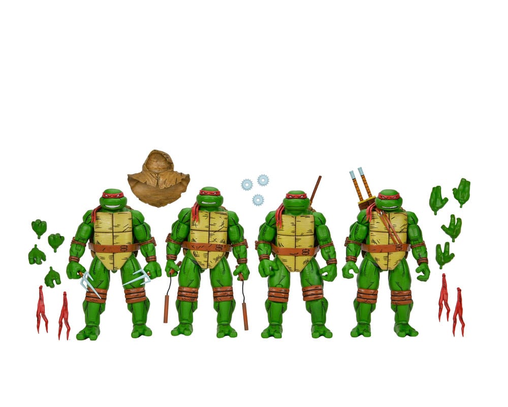 Teenage Mutant Ninja Turtles (Mirage Comics) 4-Pack Action Figures Leonardo, Raphael, Michelangelo, Donatello 18 cm