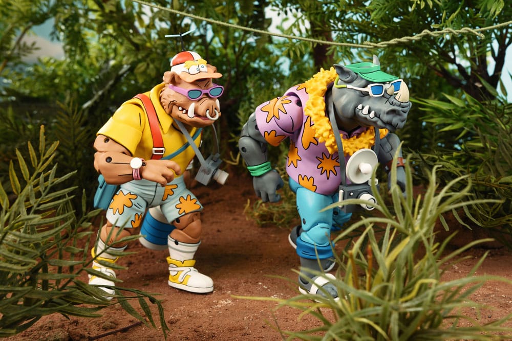 Teenage Mutant Ninja Turtles (Cartoon 1980) Action Figure 2 Pack Vacation Bebop and Rocksteady 18 cm