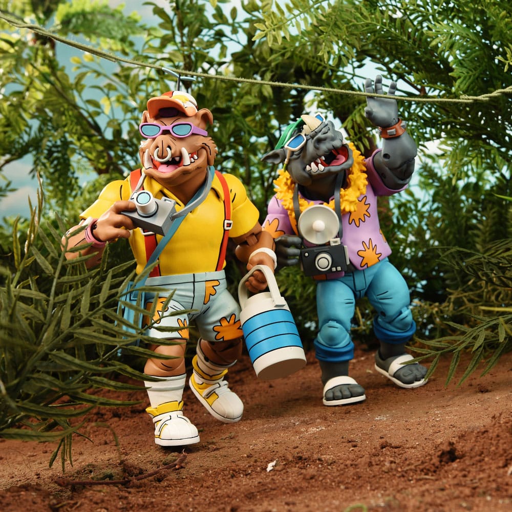 Teenage Mutant Ninja Turtles (Cartoon 1980) Action Figure 2 Pack Vacation Bebop and Rocksteady 18 cm