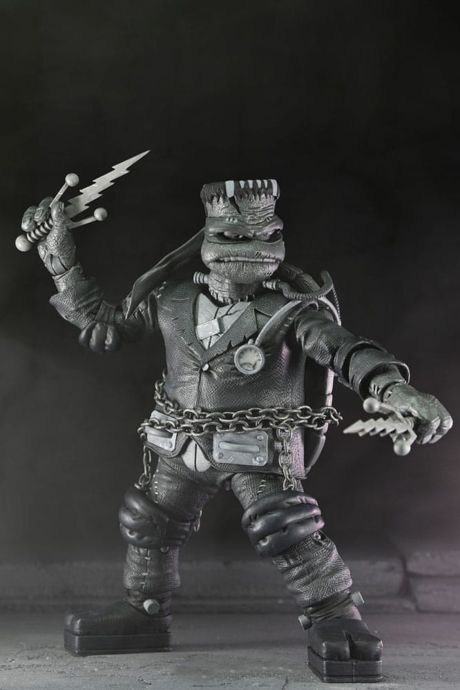 Universal Monsters x Teenage Mutant Ninja Turtles Action Figures 4-Pack Turtles Black &amp; White 18 cm