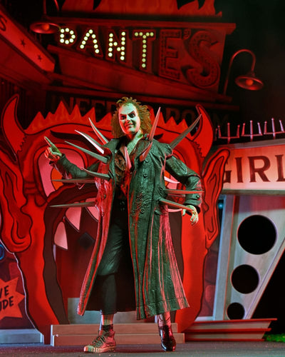 Beetlejuice (1988) Diorama Trenchcoat with Spikes Inferno Room Deluxe Set  - Damaged packaging